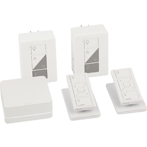Lutron P-BDG-PKG2P Caseta Wireless Smart Bridge Dimmer Kit with Pico Remotes for Plug-In Lamps