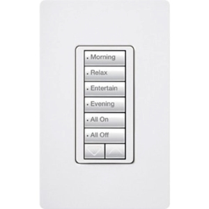 Lutron RRD-HN6BRL-WH RadioRA 2 seeTouch CL Hybrid Keypad, 6-Button with Raise-Lower, White