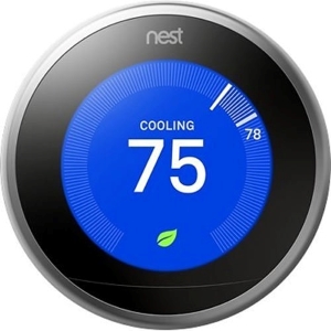 Google Nest Learning Wireless Smart Thermostat, 3rd Gen, Stainless Steel