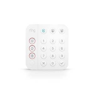 Ring Alarm Keypad, 2nd Generation, AC Plug-In with Internal Rechargeable Lithium Ion Battery Backup, Z-Wave, White (4AK1SZ-0EN0)
