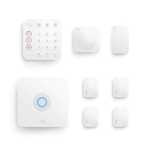 Ring Alarm Security Kit, 2nd Generation, 8-Piece, Includes Base Station, Keypad, (4) Contact Sensors, Motion Detector, and Range Extender, White (4K18SZ-0EN0)