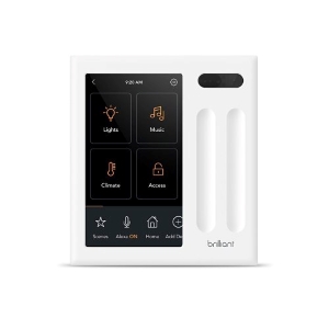 Resideo BHA120USWH2 + Brilliant Smart Home Control Wired 2-Switch Panel, Touchscreen Keypad and Automation System