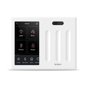 Resideo BHA120USWH3 + Brilliant Smart Home Control Wired 3-Switch Panel, Touchscreen Keypad and Automation System