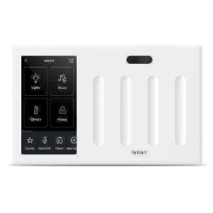 Resideo BHA120USWH4 + Brilliant Smart Home Control Wired 4-Switch Panel, Touchscreen Keypad and Automation System