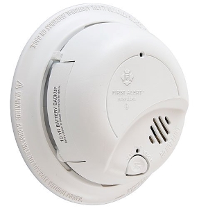 BRK  120V AC/DC Smoke Alarm, 10YR Lithium Battery, Locked Battery Drawer