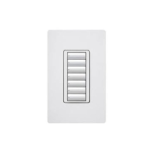 Lutron RRD-W7B-WH Wall-Mount Designer Keypad, 7-Button, White