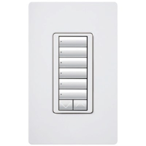 Lutron RRD-W6BRL-AL RadioRA 2 6-Button Wall-Mount Designer Keypad with Raise / Lower, for seeTouch, Almond